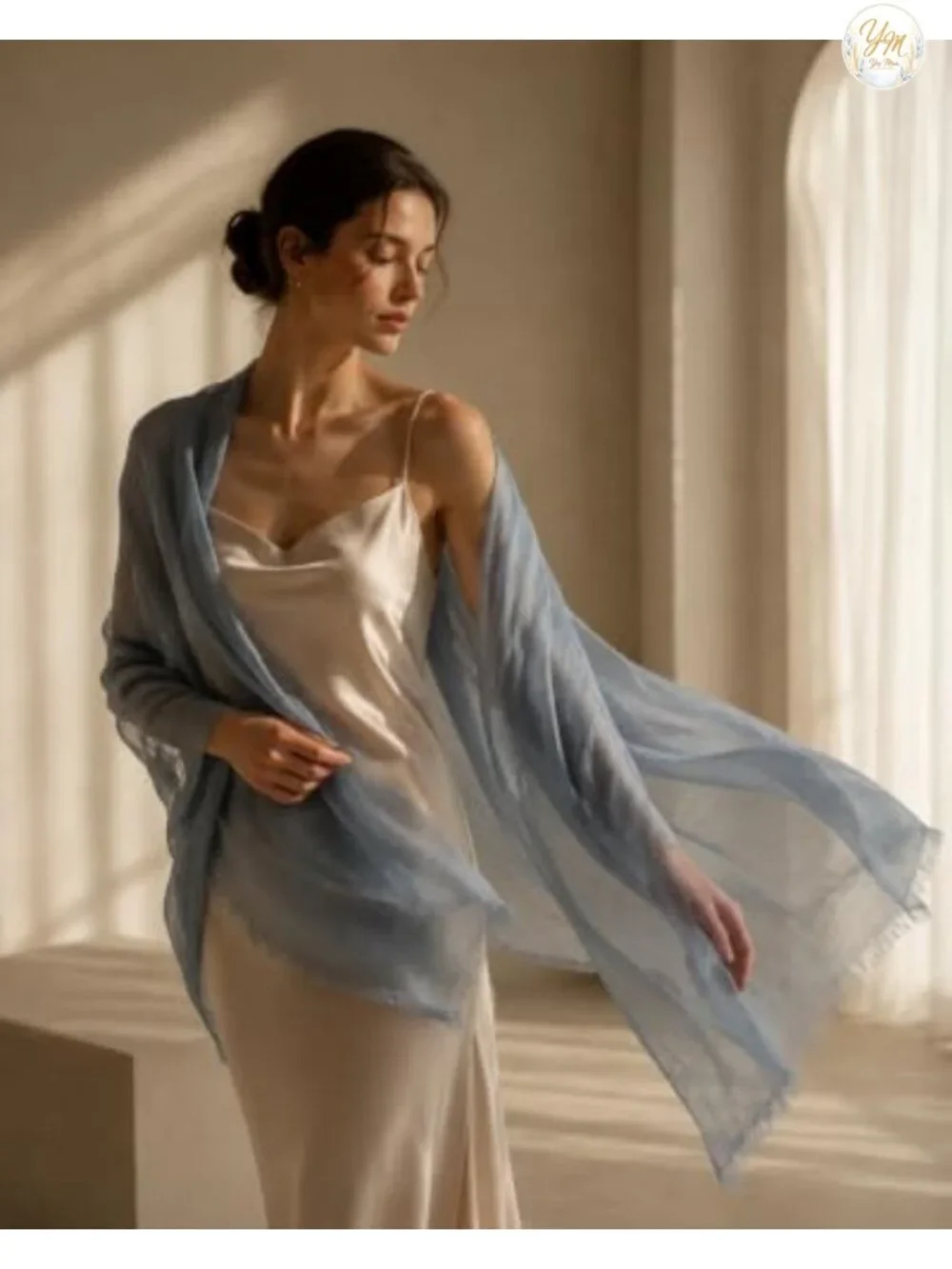 100% Cashmere Shawl Wrap, Extra Large 90x40, Lightweight Sheer Scarf, All